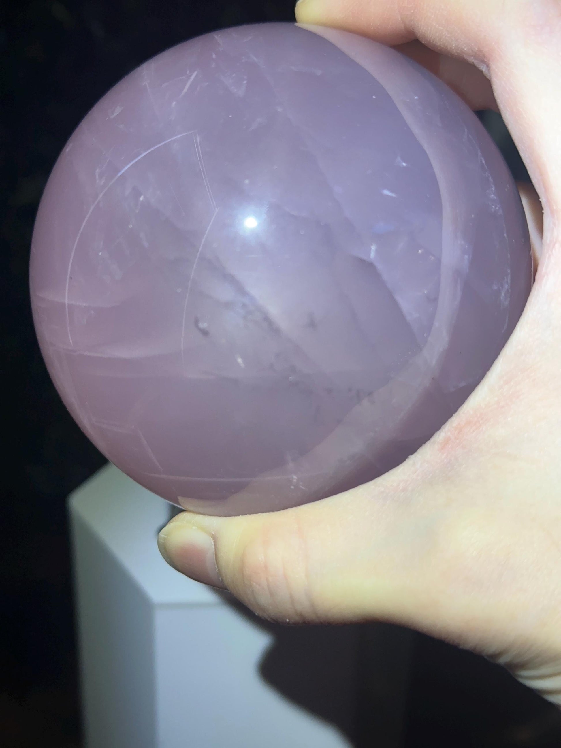 Moody Large Rose Quartz Sphere – Polished Pink Crystal Orb of Love, Gentle Heart Chakra Stone, Decor, Meditation, or Gift Display