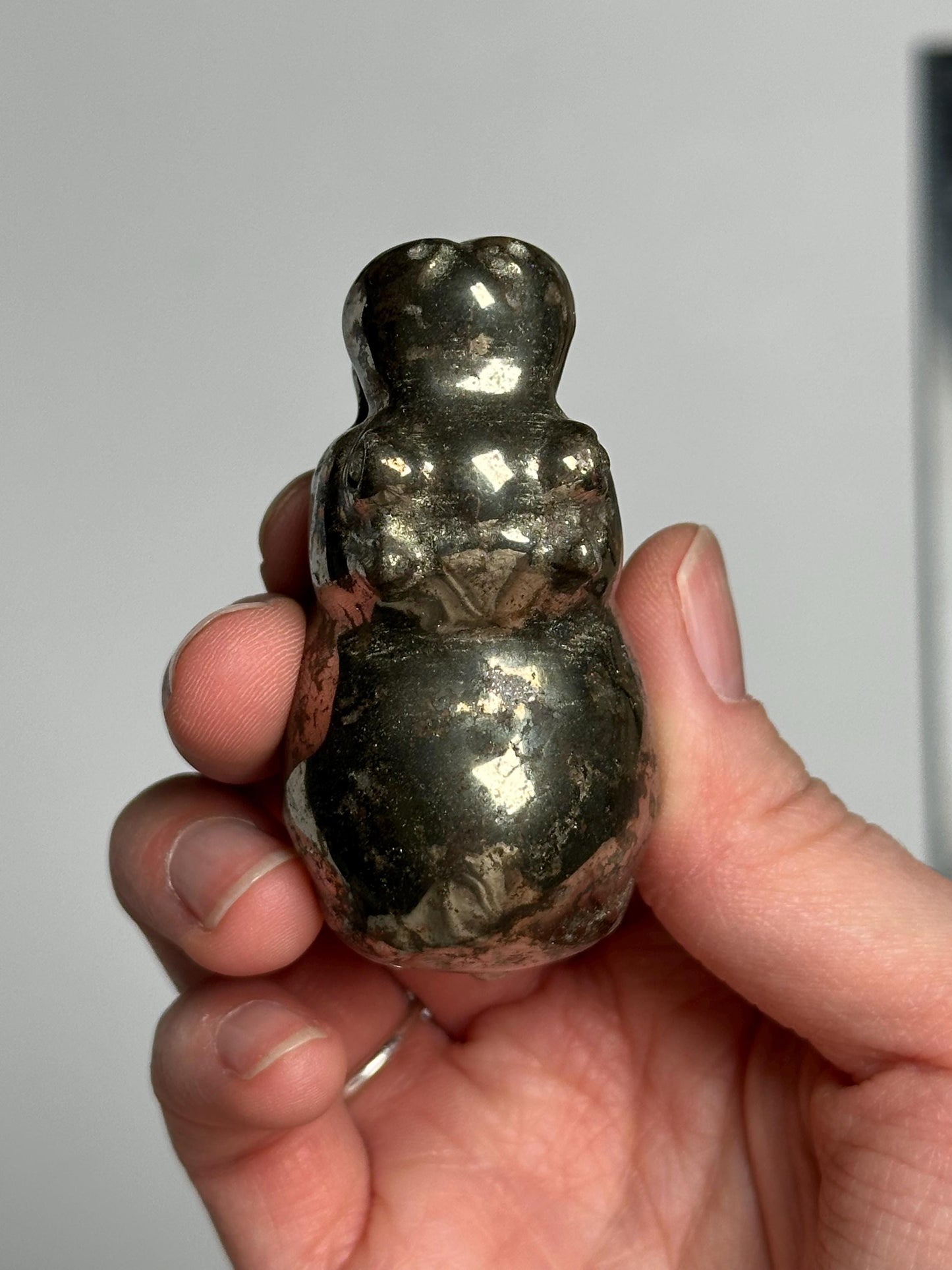 Pyrite Hippo Carving | Natural Pyrite Stone Hippopotamus Sculpture | Metallic Mineral Animal Figurine for Collectors Display Decor