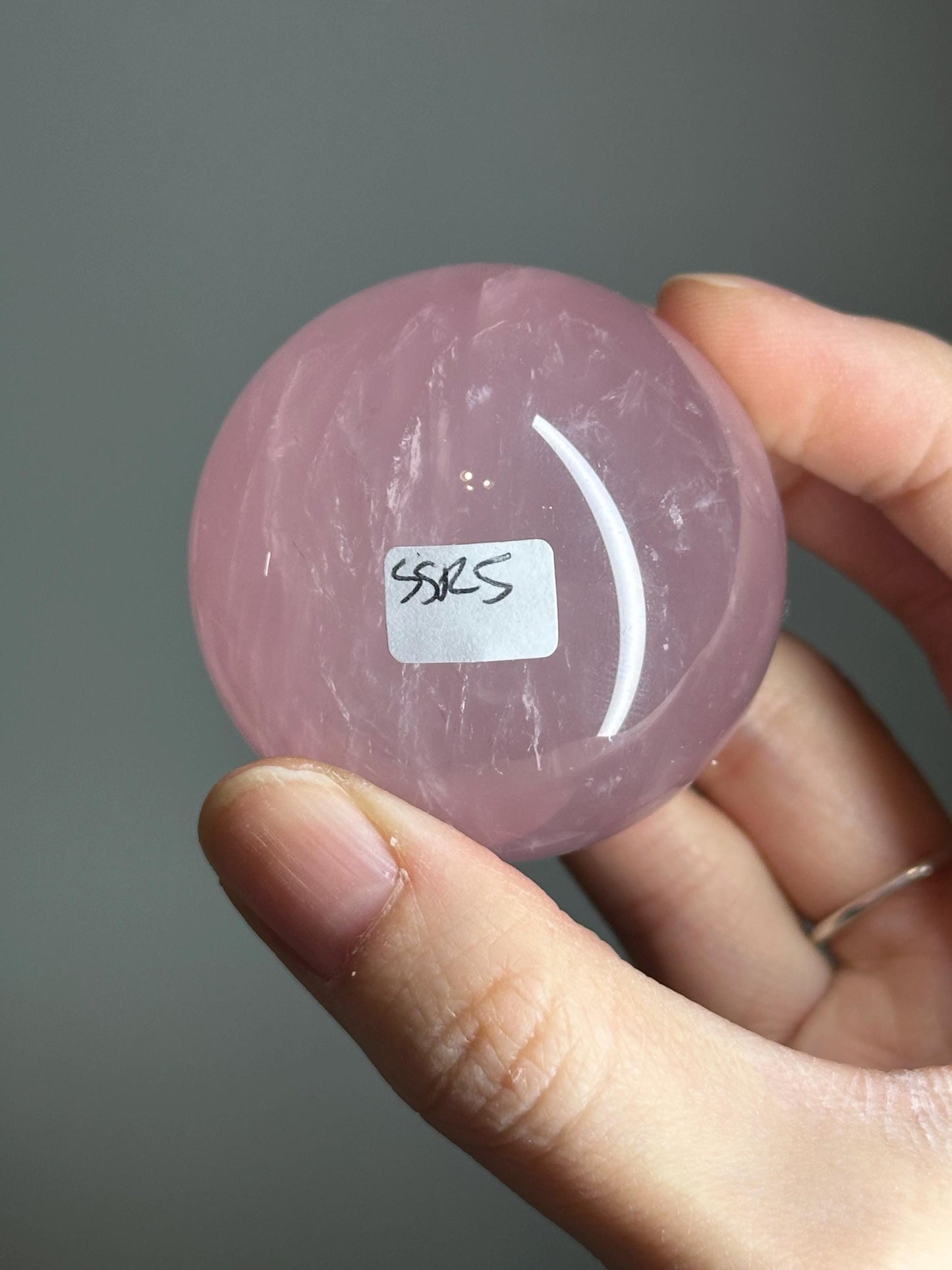 Rose Quartz Sphere – Polished Pink Crystal Orb of Love, Gentle Heart Chakra Stone, Decor, Meditation, or Gift Display