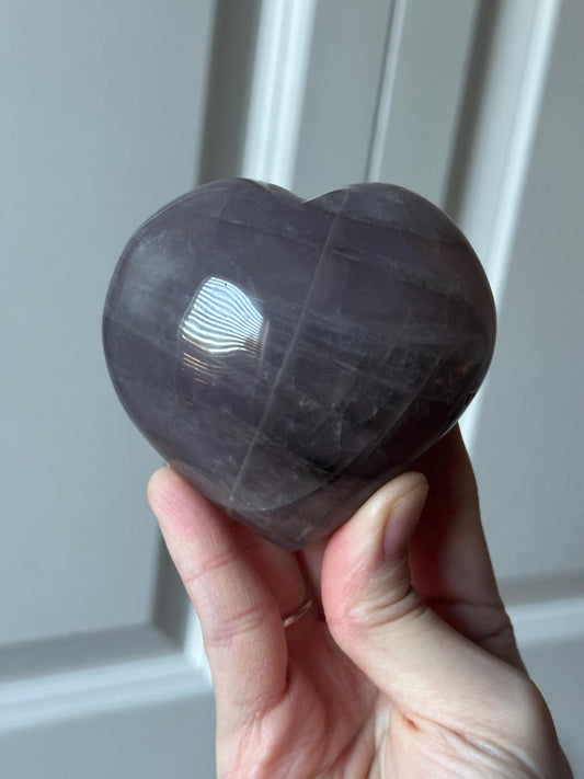 Blue Rose Quartz Heart with Metal Stand | Natural Quartz Crystal Heart Display | Polished Stone Decor Piece for Collectors & Home Shelves