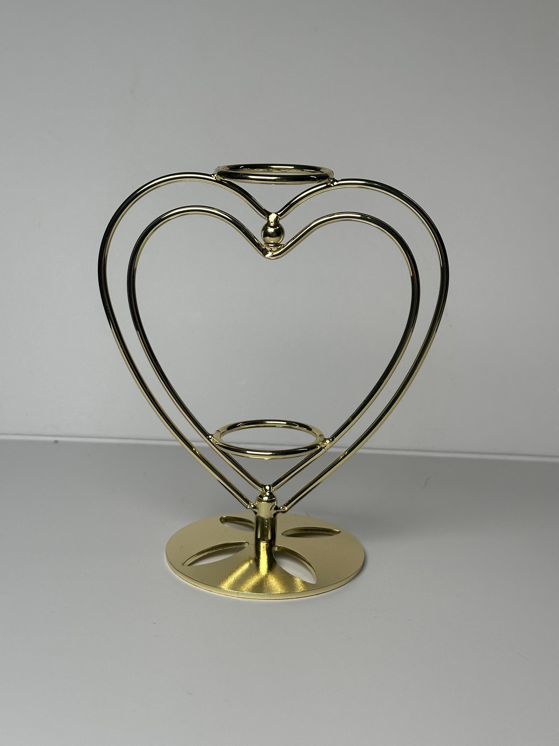 Rotating Heart Double Sphere Display - YOU PICK | Spinning Crystal Ball Holder Stand | Decorative Dual Orb Showcase Base Collectors Decor