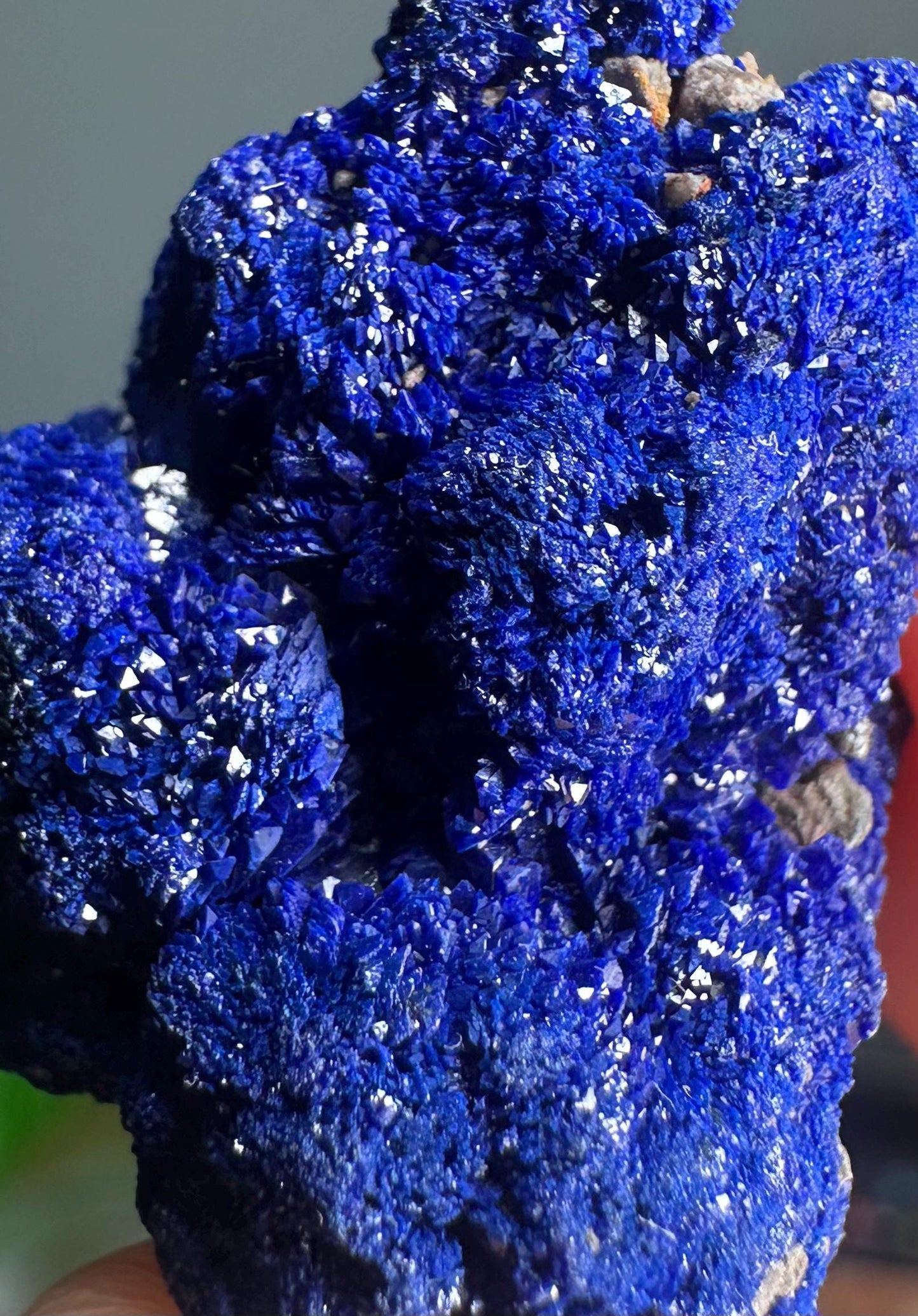 Mini Azurite Specimen | Natural Deep Blue Azurite Mineral Crystal | Small Raw Collector Display Piece for Cabinet or Shelf