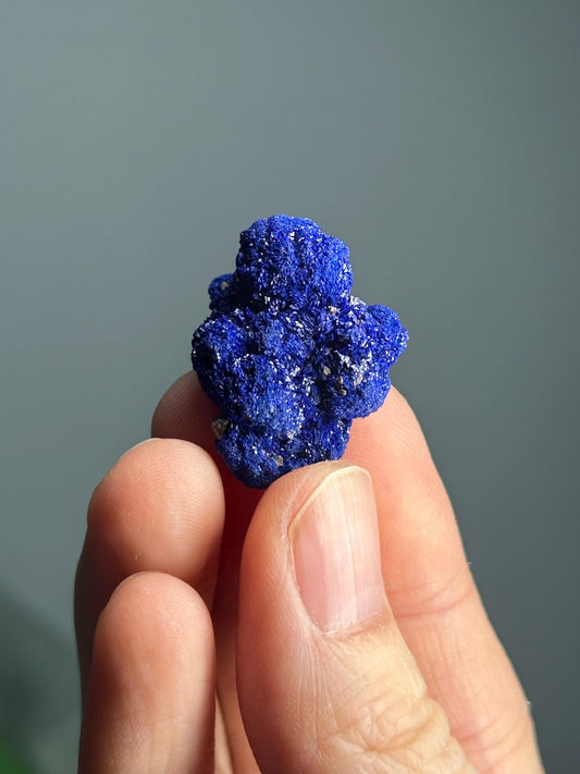 Mini Azurite Specimen | Natural Deep Blue Azurite Mineral Crystal | Small Raw Collector Display Piece for Cabinet or Shelf