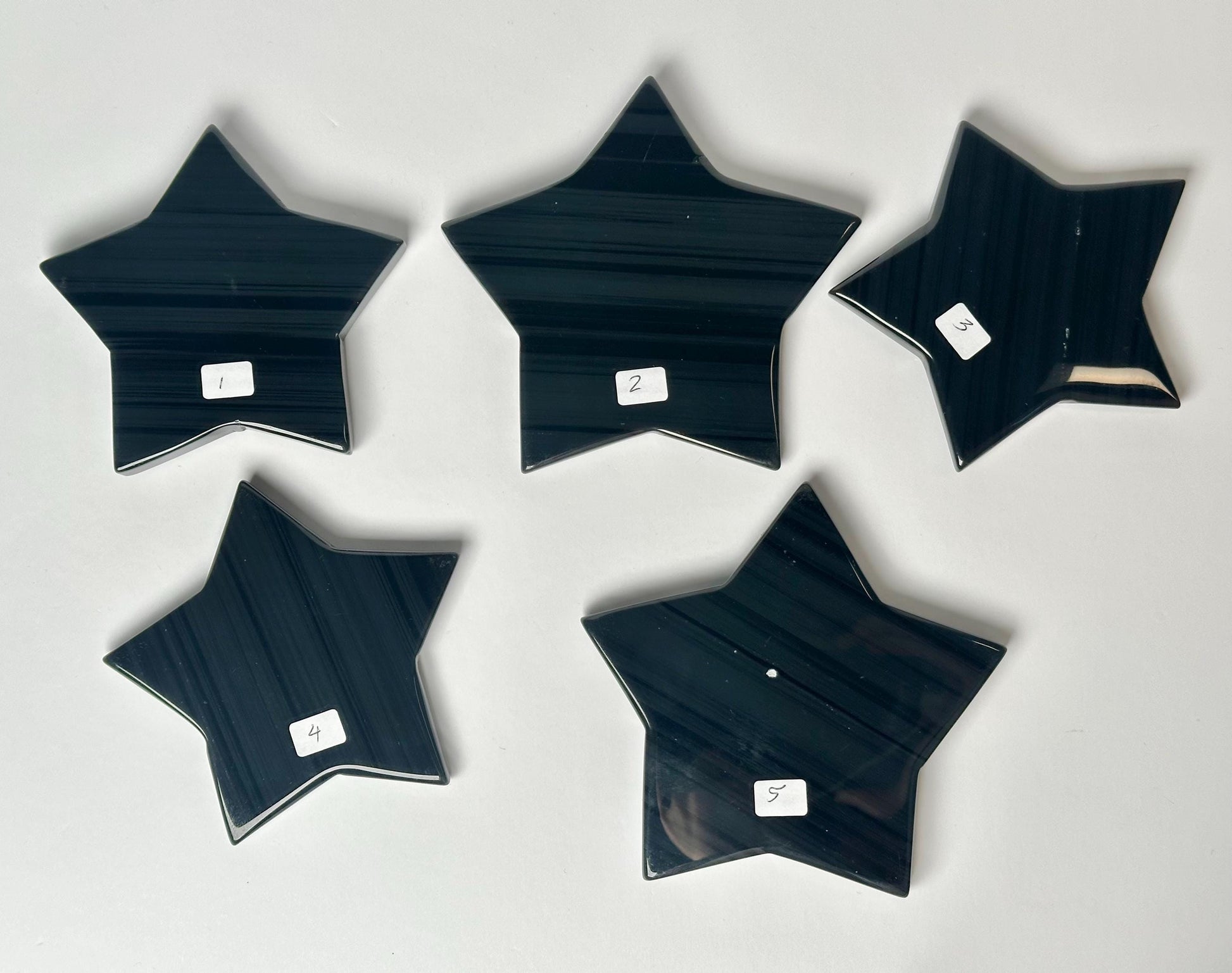 Midnight Lace Obsidian Stars with Stands - YOU PICK | Volcanic Glass Carvings | Decorative Display Pieces Collectors Home Decor Accent