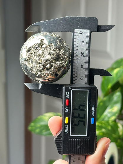 Pyrite Sphere | Natural Pyrite Crystal Ball | Metallic Mineral Orb Specimen for Collectors Display Decor Accent