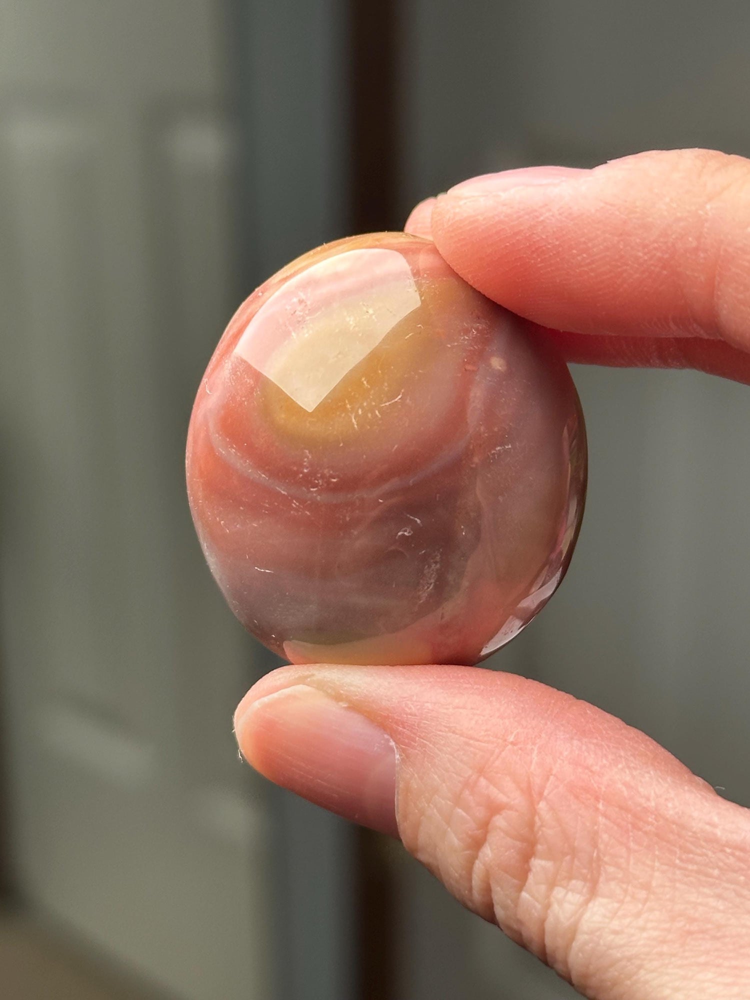 Mini Polychrome Jasper Palmstone | Colorful Stone Handheld Sculpture | Smooth Mineral Display Piece | Decorative Crystal Collectible