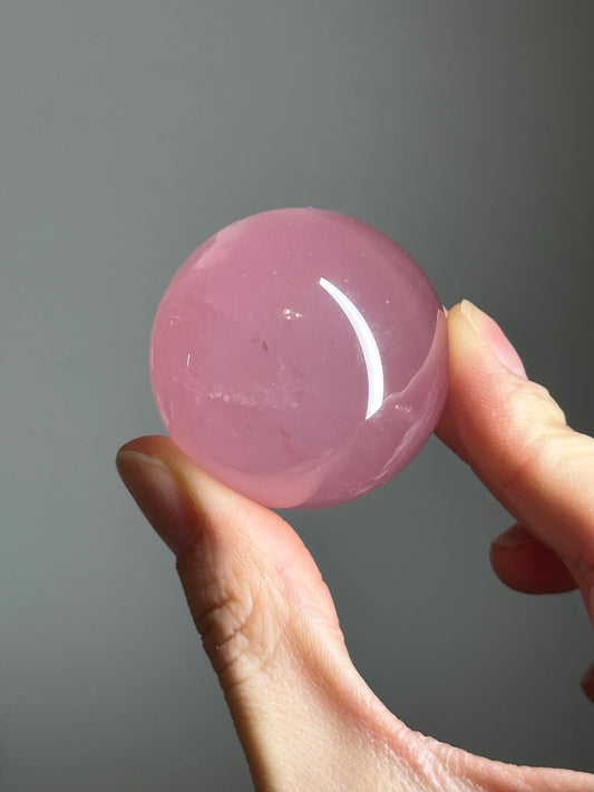 Rose Quartz Sphere – Polished Pink Crystal Orb of Love, Gentle Heart Chakra Stone, Decor, Meditation, or Gift Display