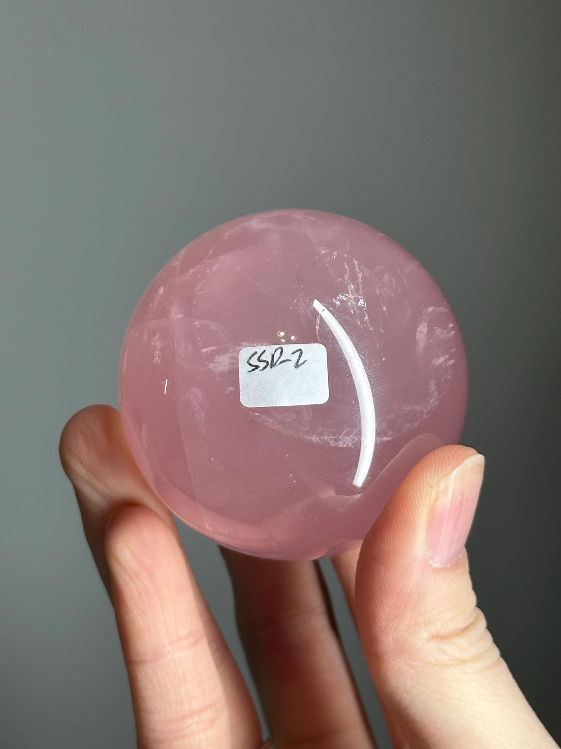 Rose Quartz Sphere – Polished Pink Crystal Orb of Love, Gentle Heart Chakra Stone, Decor, Meditation, or Gift Display