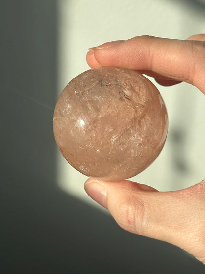 Pink Fire Quartz | Natural Hematite Included Quartz Crystal | Vibrant Mineral Display Piece for Collectors Cabinet Decor Accent