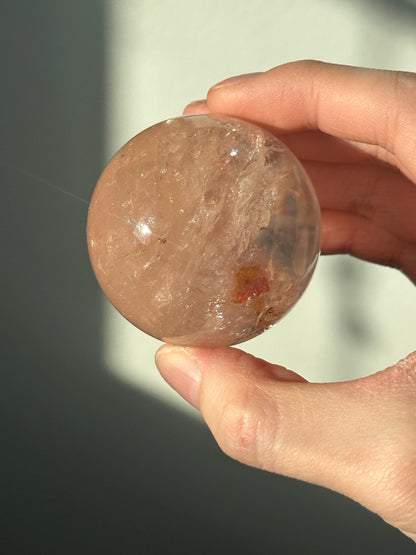 Pink Fire Quartz | Natural Hematite Included Quartz Crystal | Vibrant Mineral Display Piece for Collectors Cabinet Decor Accent