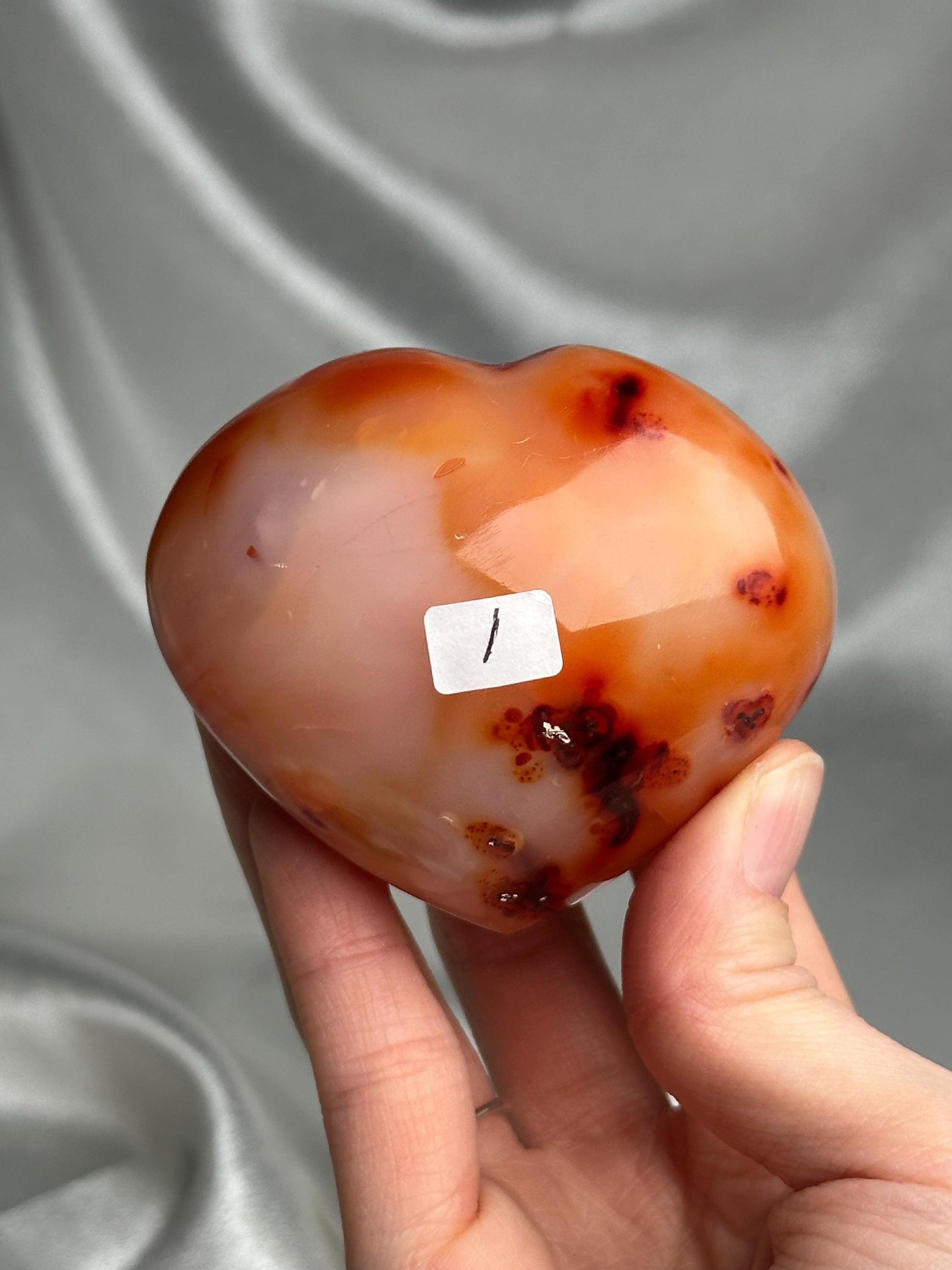 Carnelian Heart | Natural Orange Carnelian Crystal Heart Carving | Polished Mineral Specimen for Collectors Display Decor Accent