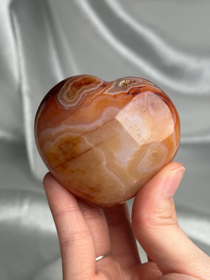 Carnelian Heart | Natural Orange Carnelian Crystal Heart Carving | Polished Mineral Specimen for Collectors Display Decor Accent