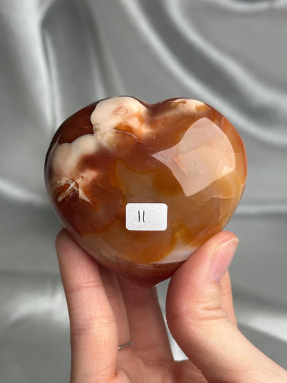 Carnelian Heart | Natural Orange Carnelian Crystal Heart Carving | Polished Mineral Specimen for Collectors Display Decor Accent