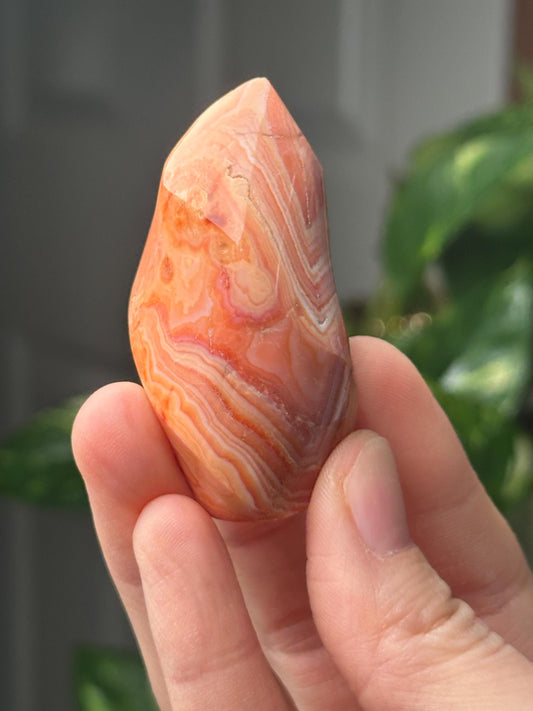 Carnelian Flame | Natural Orange Carnelian Crystal Flame Carving | Polished Mineral Specimen for Collectors Display Decor Accent