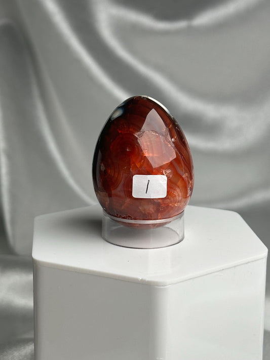 Carnelian Egg | Natural Orange Carnelian Crystal Egg Carving | Polished Mineral Specimen for Collectors Display Decor Accent