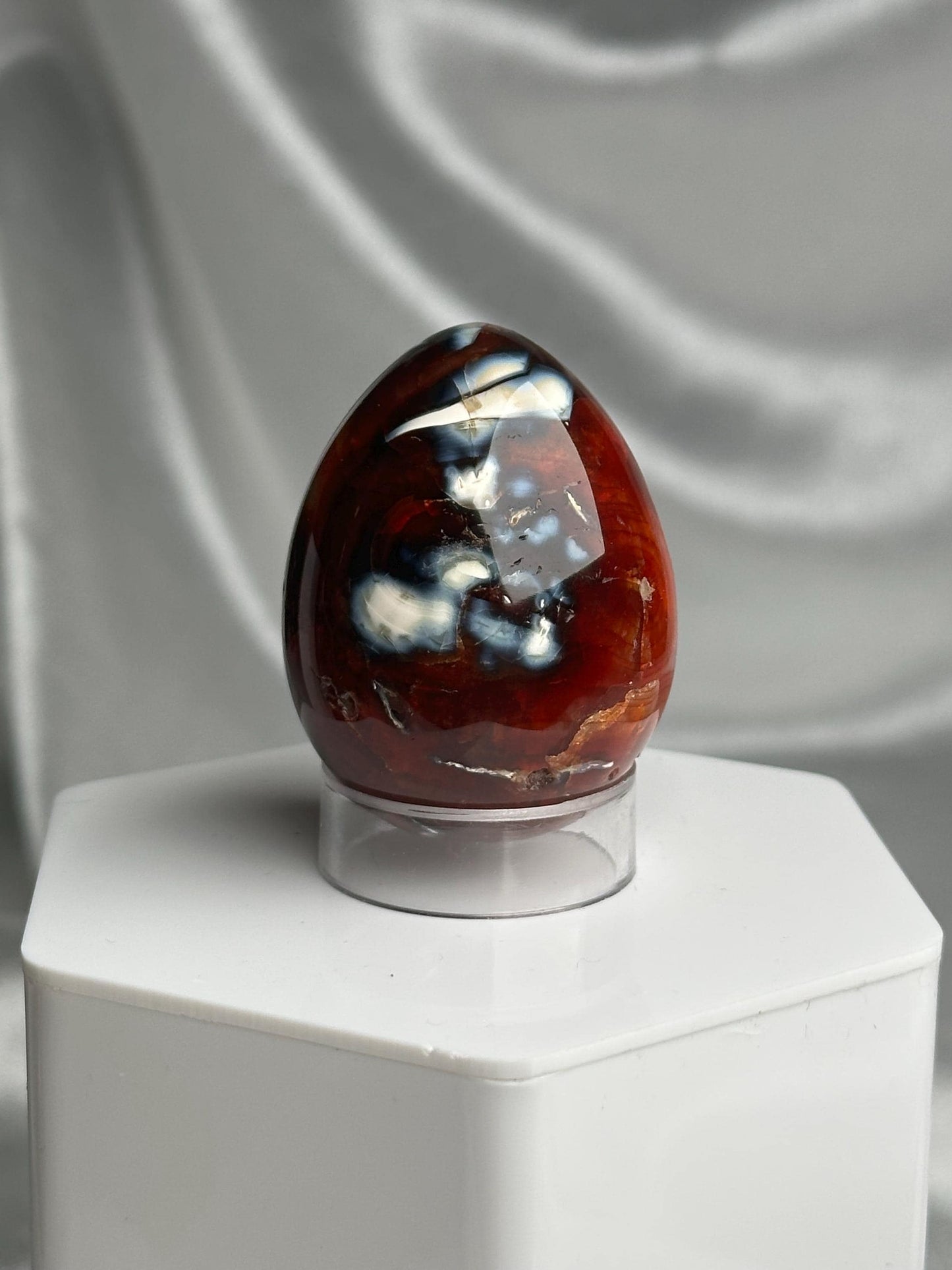 Carnelian Egg | Natural Orange Carnelian Crystal Egg Carving | Polished Mineral Specimen for Collectors Display Decor Accent