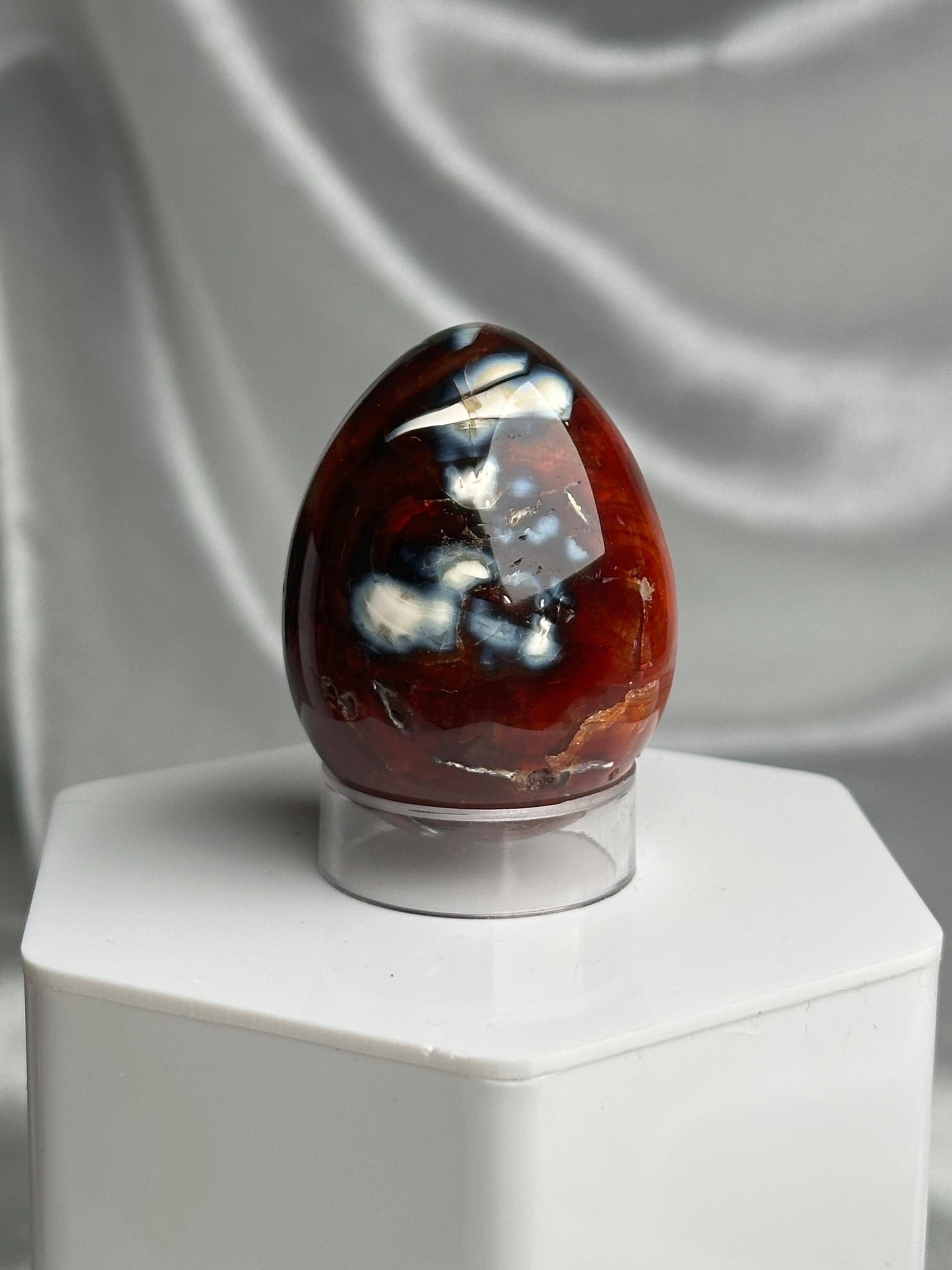 Carnelian Egg | Natural Orange Carnelian Crystal Egg Carving | Polished Mineral Specimen for Collectors Display Decor Accent