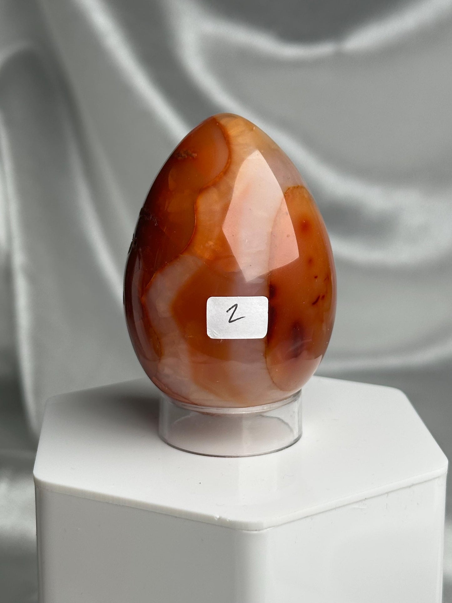 Carnelian Egg | Natural Orange Carnelian Crystal Egg Carving | Polished Mineral Specimen for Collectors Display Decor Accent