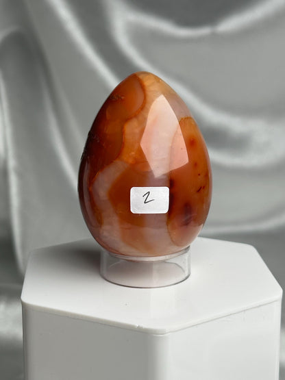Carnelian Egg | Natural Orange Carnelian Crystal Egg Carving | Polished Mineral Specimen for Collectors Display Decor Accent