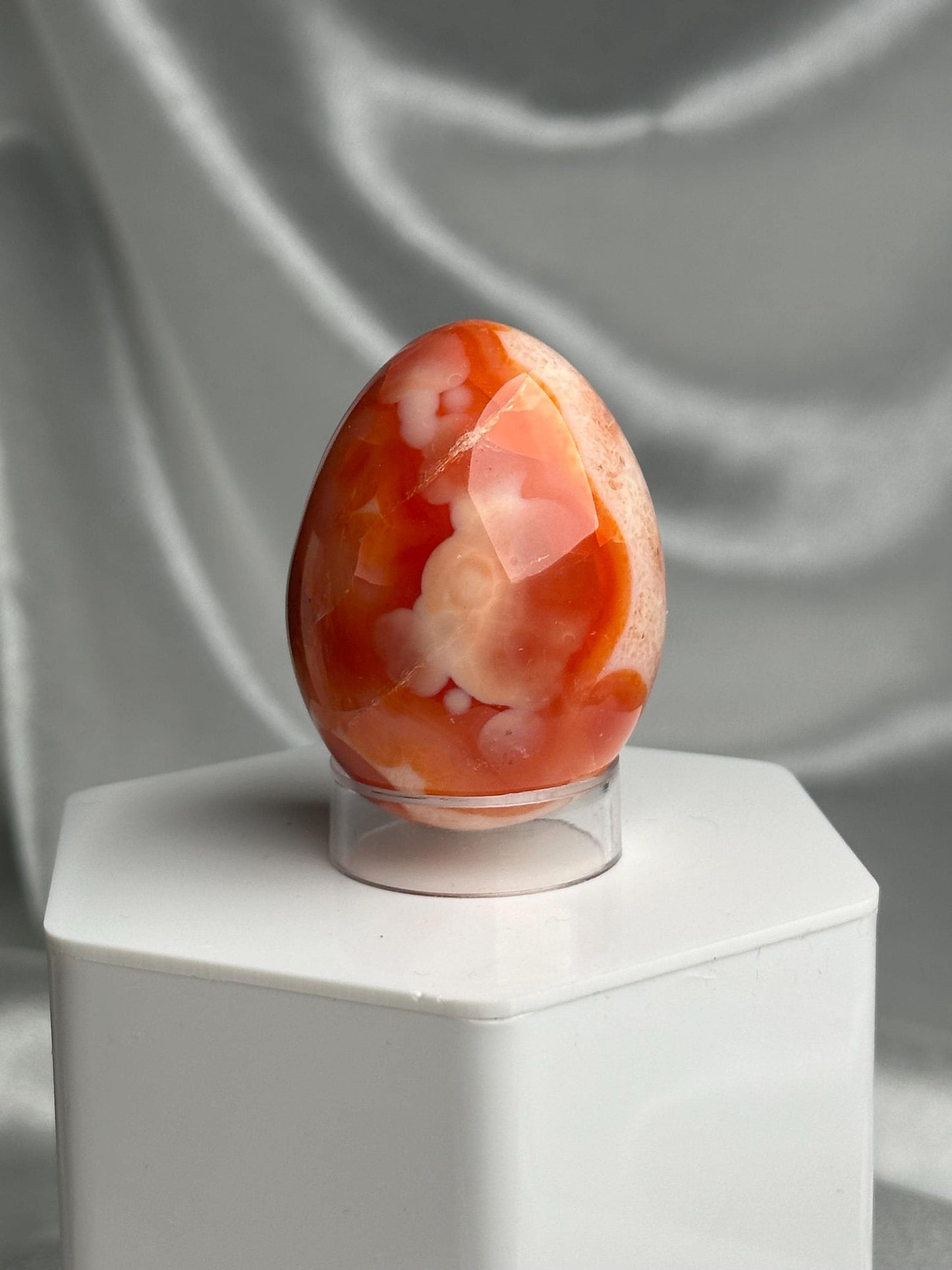 Carnelian Egg | Natural Orange Carnelian Crystal Egg Carving | Polished Mineral Specimen for Collectors Display Decor Accent