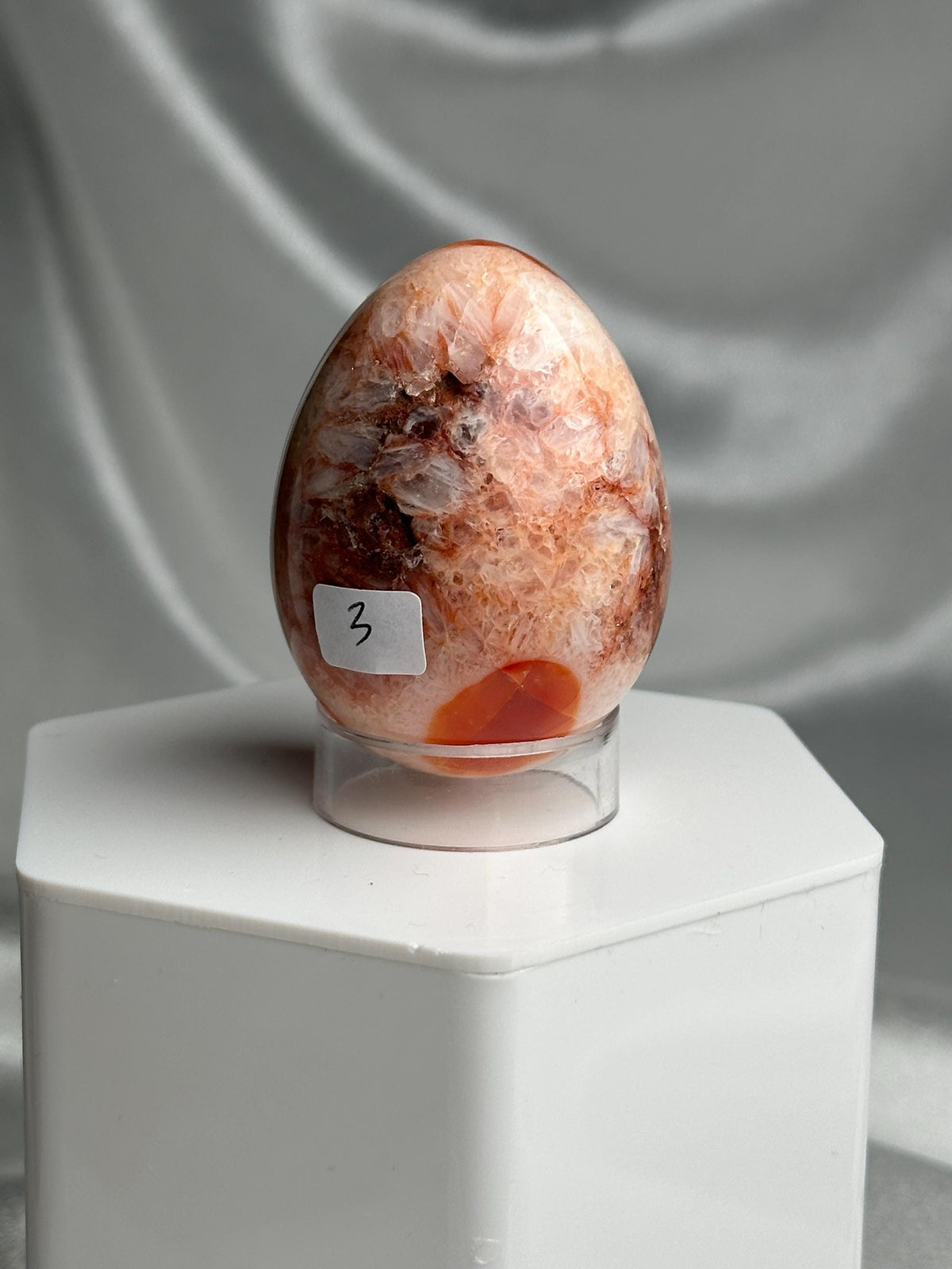 Carnelian Egg | Natural Orange Carnelian Crystal Egg Carving | Polished Mineral Specimen for Collectors Display Decor Accent