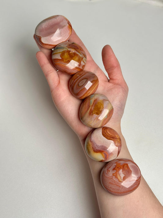 Polychrome Jasper Palmstone - YOU PICK! | Colorful Stone Handheld Sculpture | Smooth Mineral Display Piece | Decorative Crystal Collectible