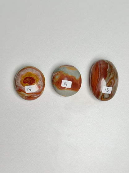 Polychrome Jasper Palmstone - YOU PICK! | Colorful Stone Handheld Sculpture | Smooth Mineral Display Piece | Decorative Crystal Collectible
