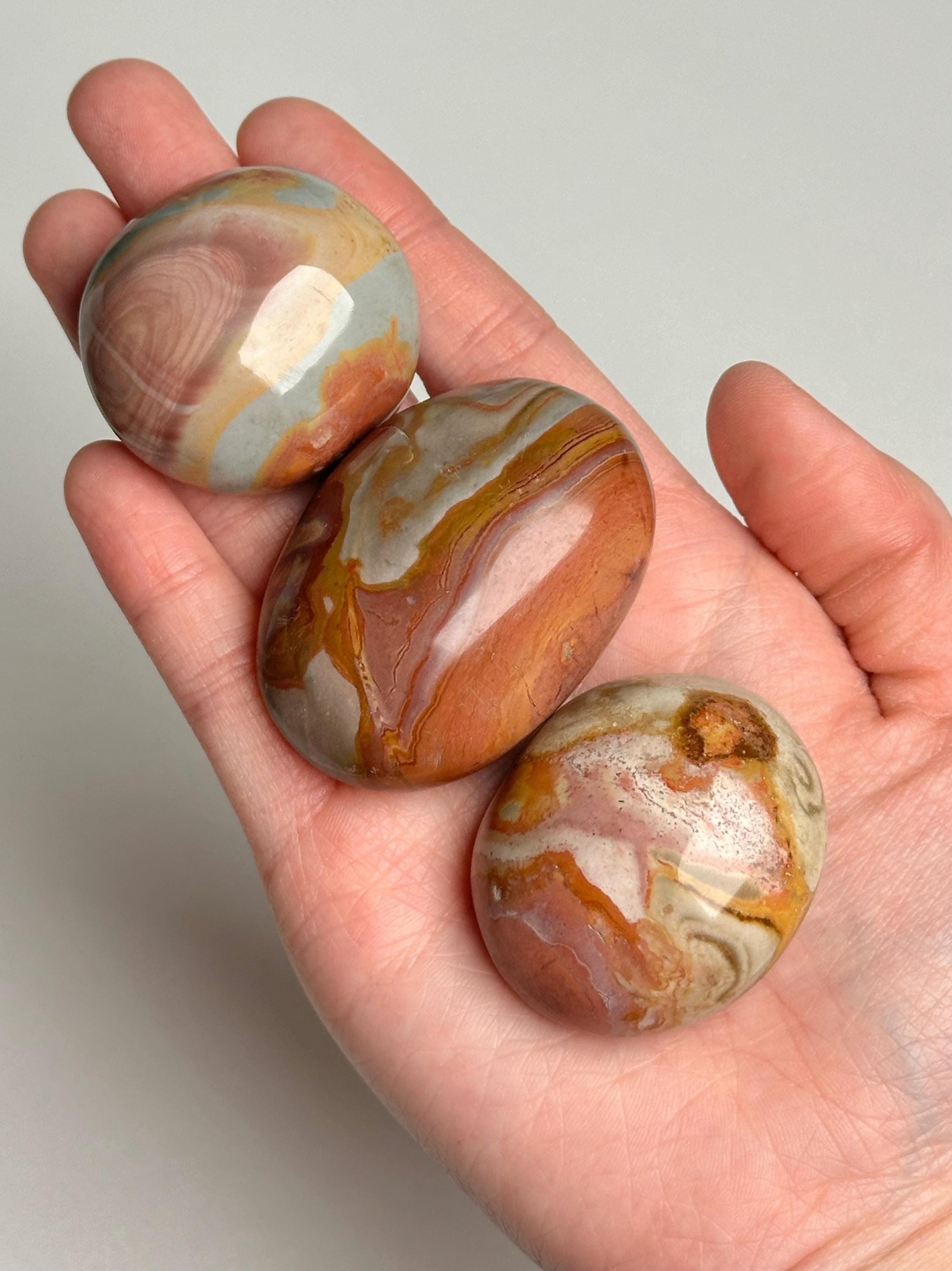 Polychrome Jasper Palmstone - YOU PICK! | Colorful Stone Handheld Sculpture | Smooth Mineral Display Piece | Decorative Crystal Collectible