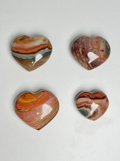 Polychrome Jasper Heart Carving | Multicolor Stone Sculpture | Smooth Mineral Display Piece | Decorative Collectible Crystal Accent
