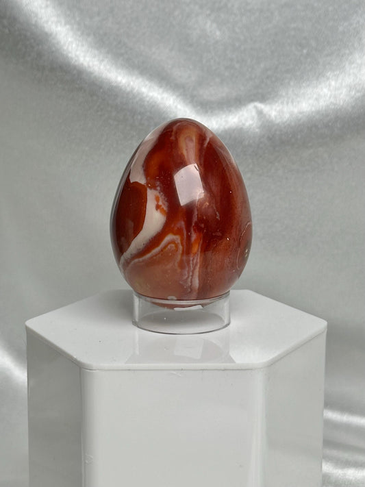 Polychrome Jasper Egg | Natural Multicolor Jasper Stone Egg Carving | Polished Mineral Specimen for Collectors Display Decor Accent