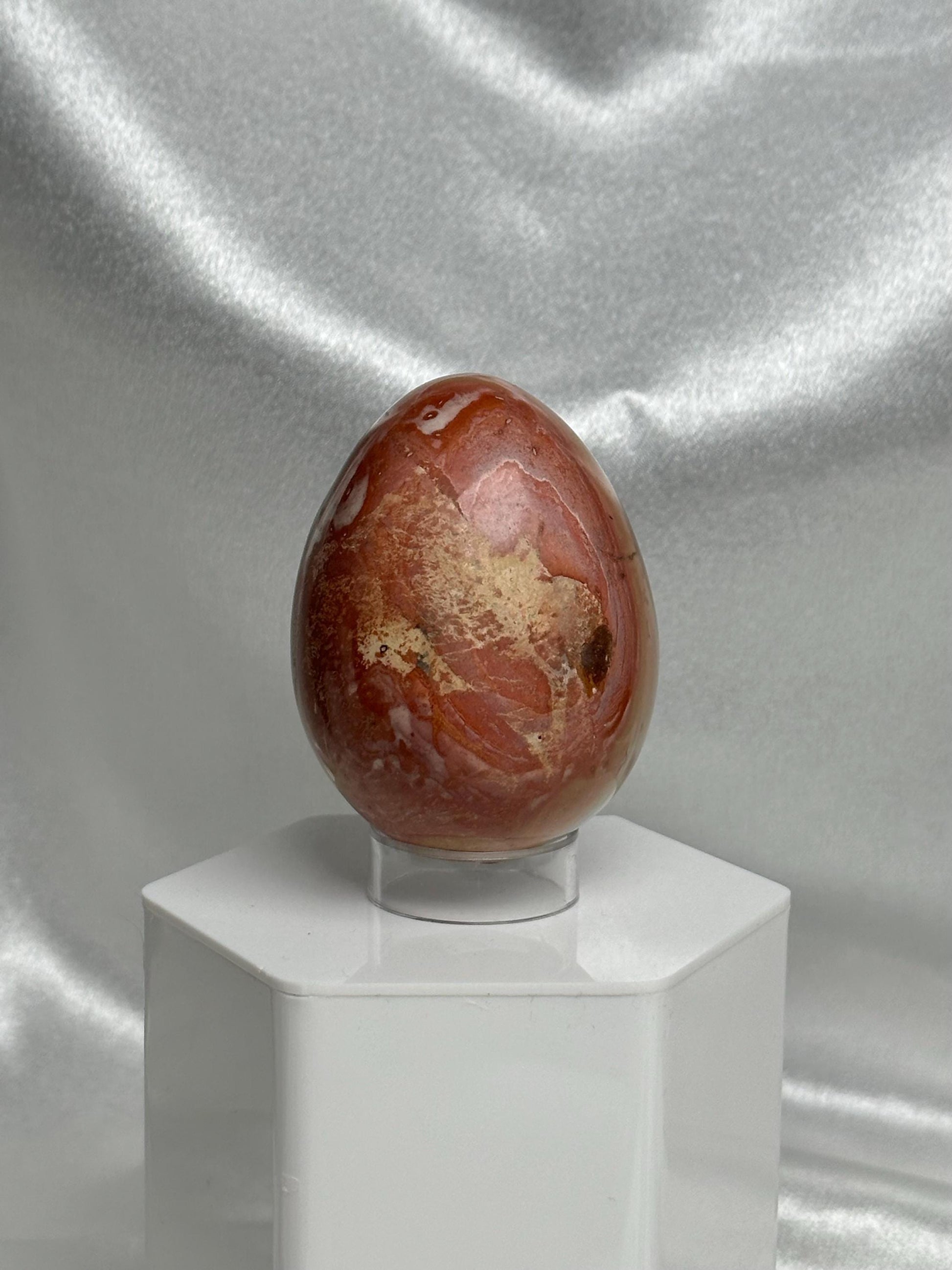 Polychrome Jasper Egg | Natural Multicolor Jasper Stone Egg Carving | Polished Mineral Specimen for Collectors Display Decor Accent