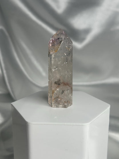 Powellite Tower UV Reactive | Natural Powellite Crystal Point | Fluorescent Mineral Specimen for Collectors Display Decor Accent