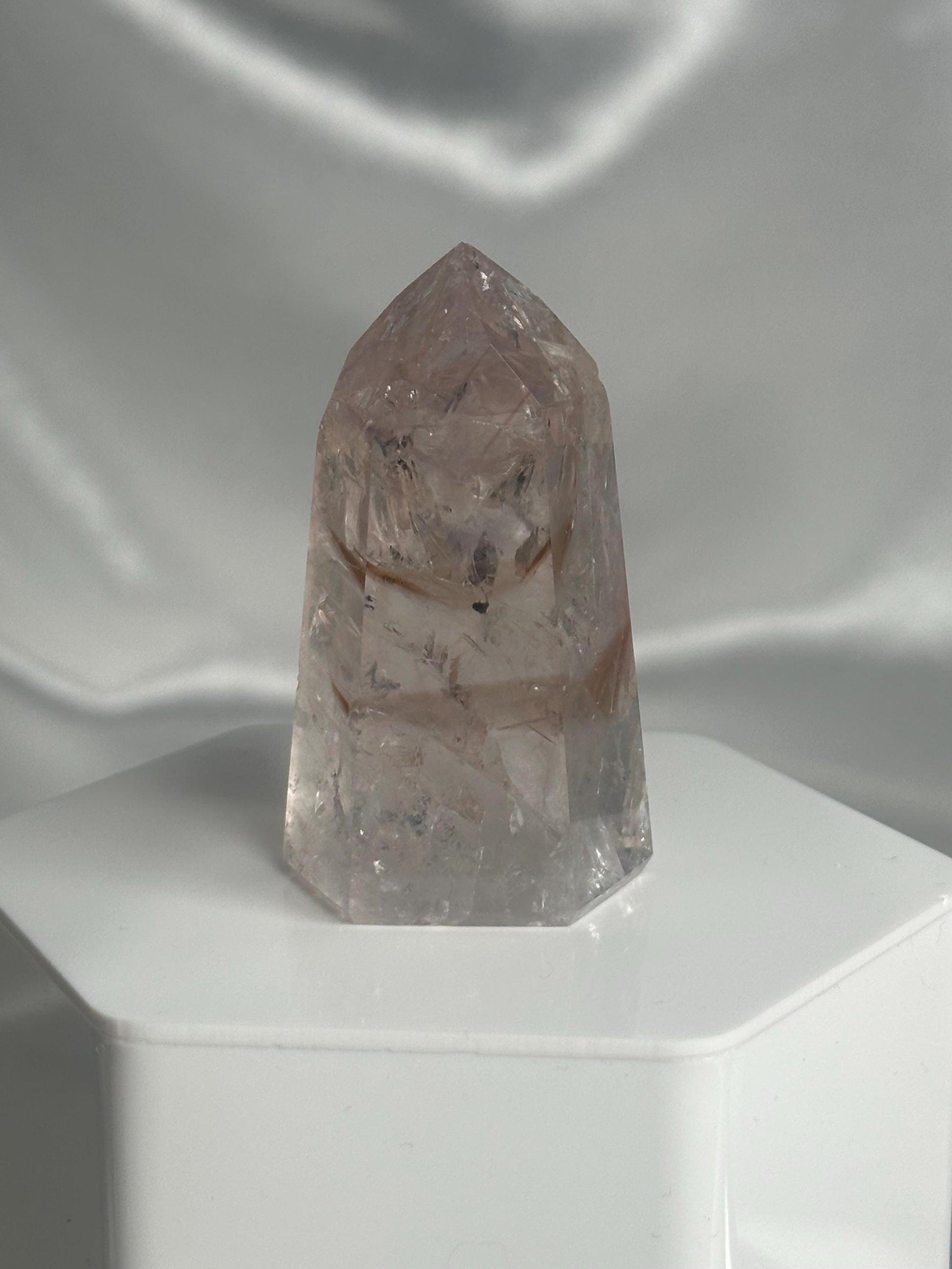 Powellite Tower UV Reactive | Natural Powellite Crystal Point | Fluorescent Mineral Specimen for Collectors Display Decor Accent