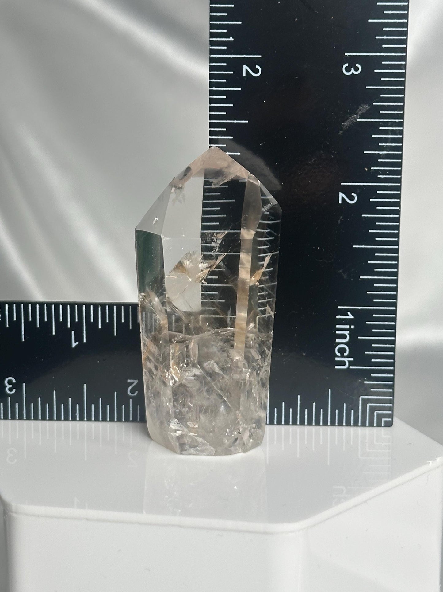 Powellite Tower UV Reactive | Natural Powellite Crystal Point | Fluorescent Mineral Specimen for Collectors Display Decor Accent