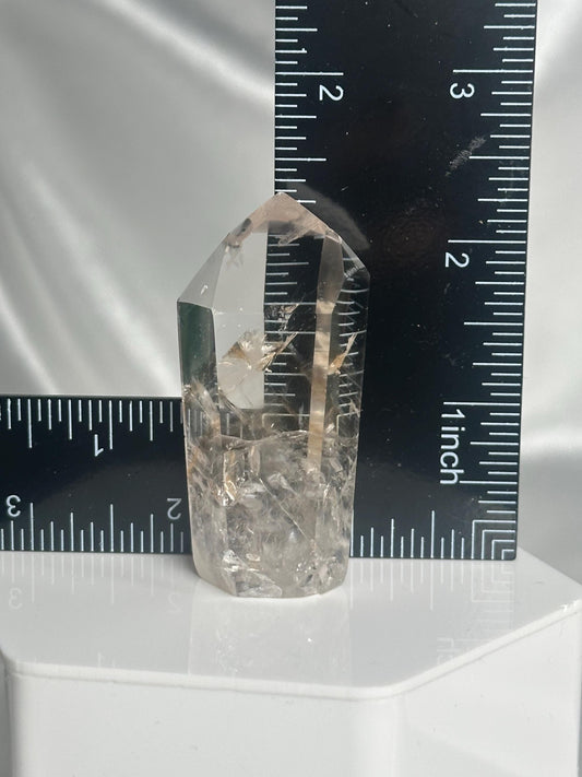 Powellite Tower UV Reactive | Natural Powellite Crystal Point | Fluorescent Mineral Specimen for Collectors Display Decor Accent