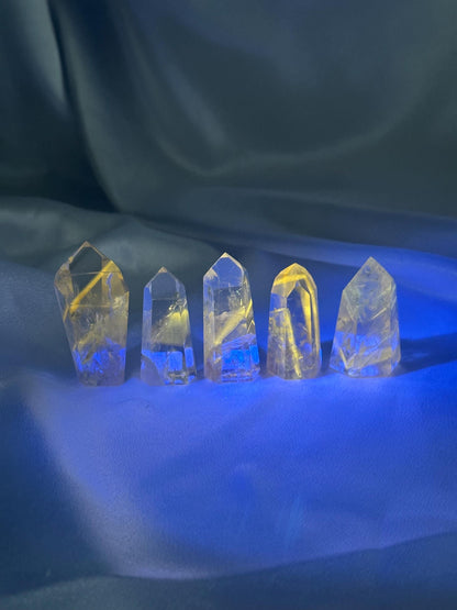 Powellite Tower UV Reactive - YOU PICK! | Natural Powellite Crystal Point | Fluorescent Mineral Specimen for Collectors Display Decor Accent