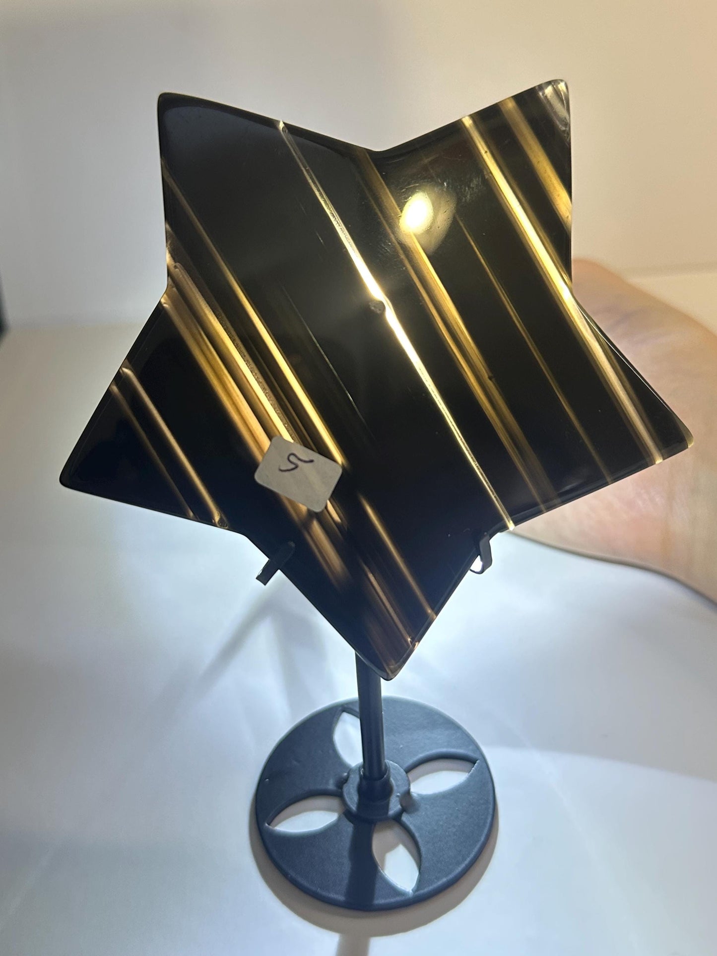 Midnight Lace Obsidian Stars with Stands - YOU PICK | Volcanic Glass Carvings | Decorative Display Pieces Collectors Home Decor Accent