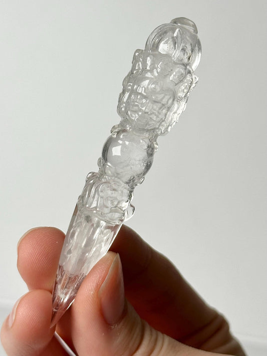 Mini Clear Quartz Phurba - YOU PICK – Tibetan Ritual Dagger, Crystal Healing Tool, Spiritual Decor, Meditation Altar Accessory, Energy Wand