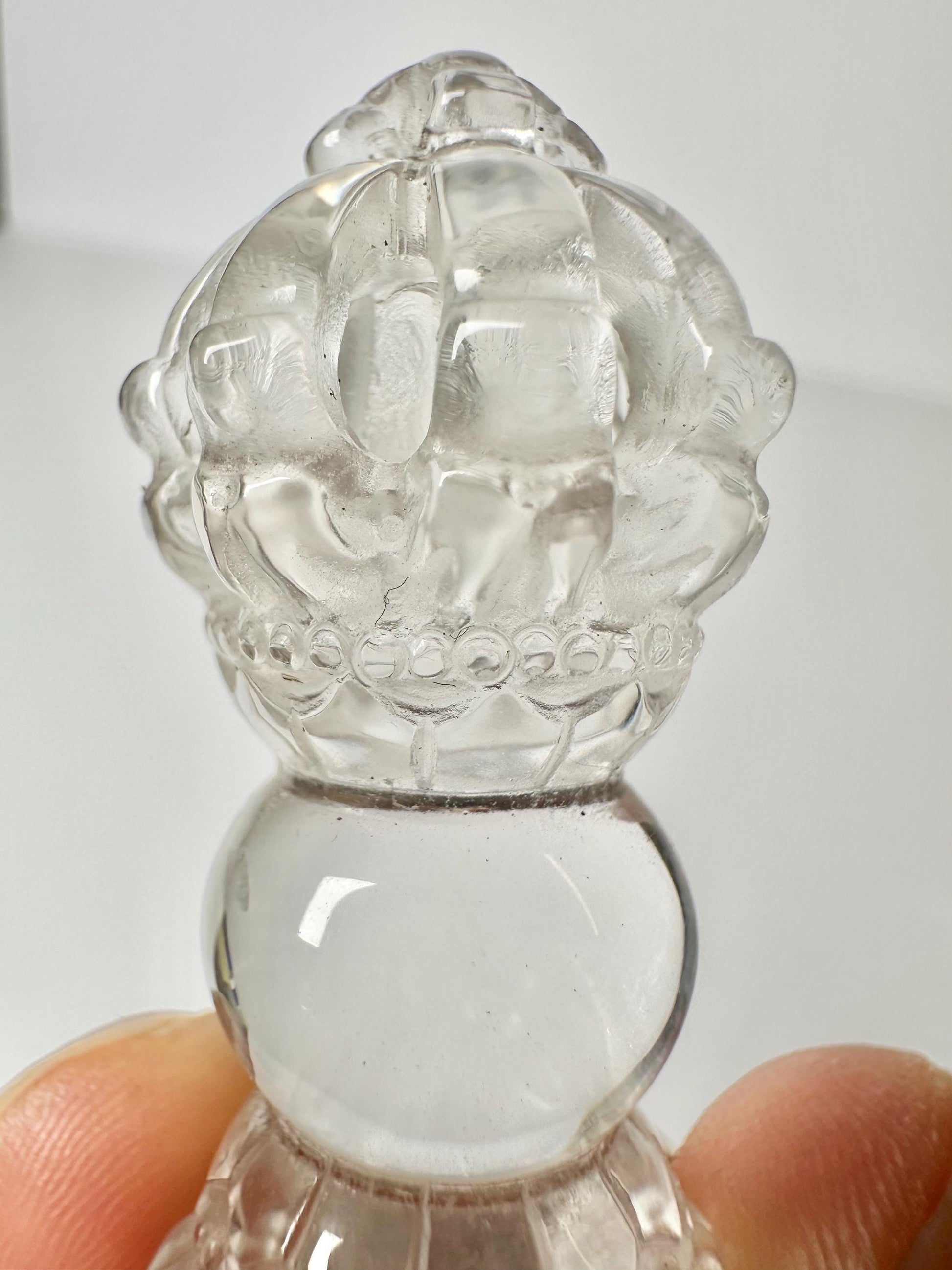 Clear Quartz Dorje Carving | Natural Quartz Crystal Vajra Sculpture | Polished Spiritual Symbol Figurine for Collectors Display Decor