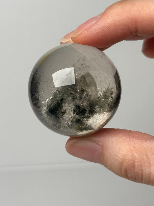 Garden Quartz Sphere | Natural Inclusion Quartz Crystal Ball | Polished Mineral Specimen for Collectors Display Decor Accent
