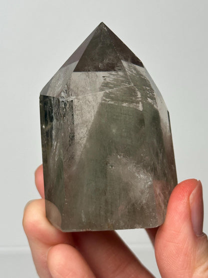 Garden Quartz Tower | Natural Inclusion Quartz Crystal Point | Polished Mineral Specimen for Collectors Display Decor Accent