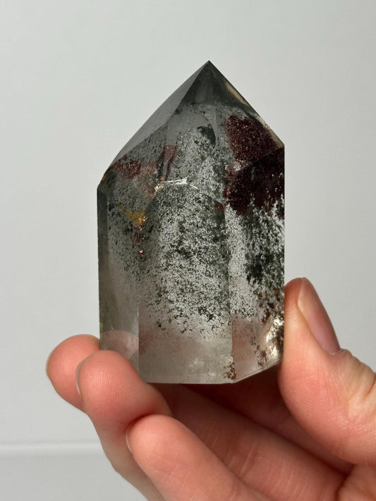 Garden Quartz Tower | Natural Inclusion Quartz Crystal Point | Polished Mineral Specimen for Collectors Display Decor Accent