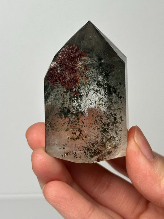Garden Quartz Tower | Natural Inclusion Quartz Crystal Point | Polished Mineral Specimen for Collectors Display Decor Accent