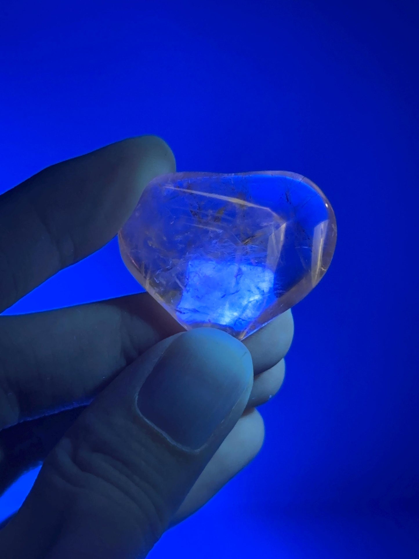 Powellite Heart UV Reactive - YOU PICK | Natural Fluorescent Crystal Carving | Polished Mineral Specimen for Collectors Display Decor Accent