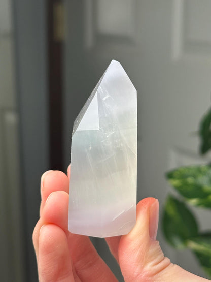Yttrium Fluorite Tower with Lavender Banding | Natural Fluorite Crystal Point | Polished Mineral Specimen Collectors Display Decor Accent