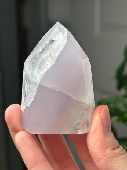 Yttrium Fluorite Tower with Lavender Banding | Natural Fluorite Crystal Point | Polished Mineral Specimen Collectors Display Decor Accent
