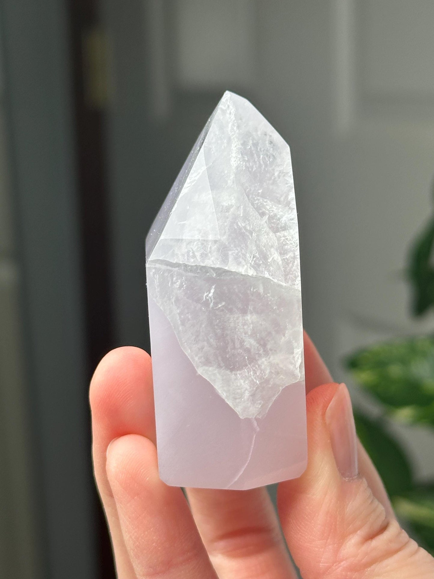 Yttrium Fluorite Tower with Lavender Banding | Natural Fluorite Crystal Point | Polished Mineral Specimen Collectors Display Decor Accent