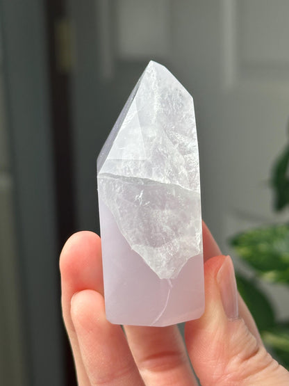 Yttrium Fluorite Tower with Lavender Banding | Natural Fluorite Crystal Point | Polished Mineral Specimen Collectors Display Decor Accent