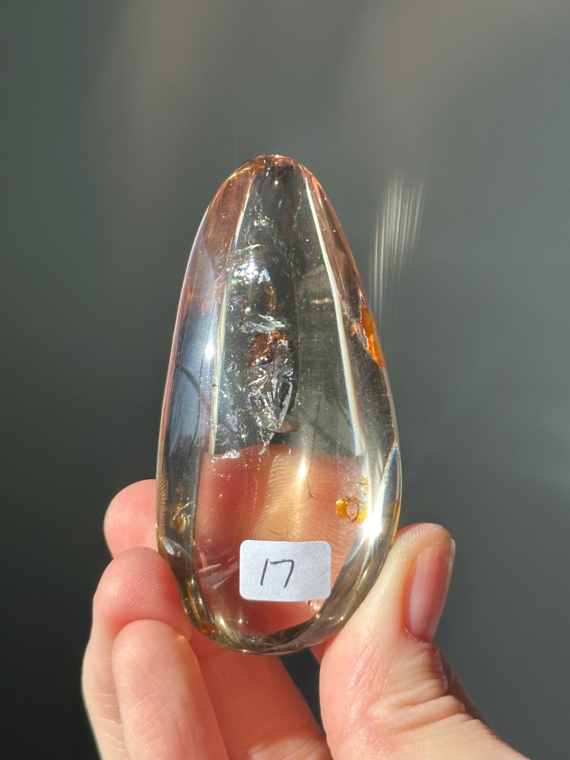 Smoky Citrine Palmstone | Natural Smoky Citrine Quartz Hand Stone | Polished Mineral Specimen Collectors Display Decor Accent