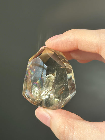 Heat Treated Citrine Rainbow Gem | Yellow Quartz Crystal Display Piece | Polished Mineral Specimen for Collectors Decor Accent